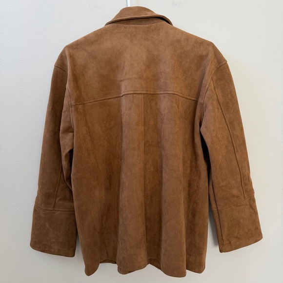 ANWND Women's Brown Faux Suede Boxy Shirt Jacket Sz M - Picture 9 of 13